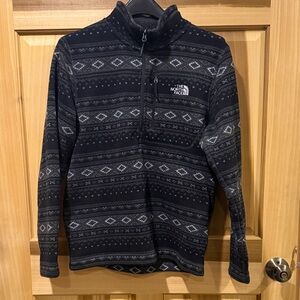 The North Face Black and Gray Geometric Fleece
